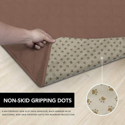 Easy-Going 100% Waterproof Dog Bed Cover, Non-Slip Pet Blanket for Furniture, Washable Couch Cover, Repleasement Sofa Cover (120X82 in,Brown)
