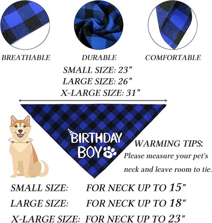 STMK Dog Birthday Party Supplies, Multi Size Dog Birthday Hat with Numbers Bandana Bow Tie for Small Dogs Pets (Blue, Small)