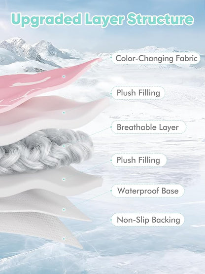 Rywell Dog Cooling Mat 2.0,Soft Blush Pink, 44" x 32" Thick & Durable Cooling Mat for Extra Large Dogs, Long-Lasting Cool with Waterproof & Color-Changing Arc-Chill Tech (Q-Max>0.5) Washable&Non-Toxic