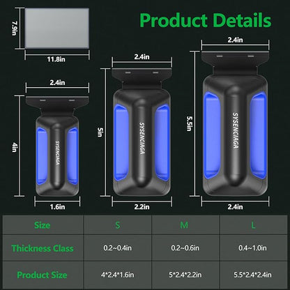 Aquarium Magnet Glass Cleaner, Double-Sided Detachable & Floating Algae Scraper for 0.2-0.4 Inch Fish Tank Glass Cleaning, No Scratches（S）