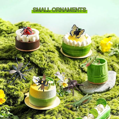 20Pcs Insect Toy Fake Plastic Bugs Figures for Kids - Flower Ladybug Bee Butterfly Ant Cricket Mantis Scorpion Spider School Project Birthday Cake Topper Party Favors April Fool's Day Prank Gifts