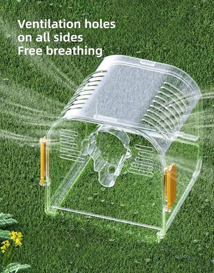 Portable Plastic Bird Cages Lightweight Waterproof Ventilated Travel Bird Cage for Pets Ideal for Outdoor Use Easy to Carry Bird Carrier Perfect for Small Birds and Budgies (Yellow)