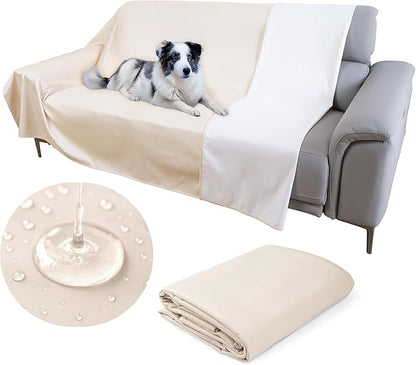 SILLY LEGACY Thin Reversible Waterproof Protective Cover or Liner for Bed or Couch (Twin Size 90 x 55 inch), for Dogs and Cats, Babies; Incontinence, Urine, Drool