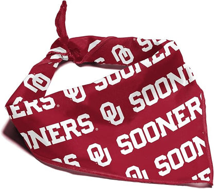 Oklahoma Sooners Officially Licensed Bandana for Dogs and Cats | Fits Pets Great Gift Idea | Easy-to-Tie (Large, 28")