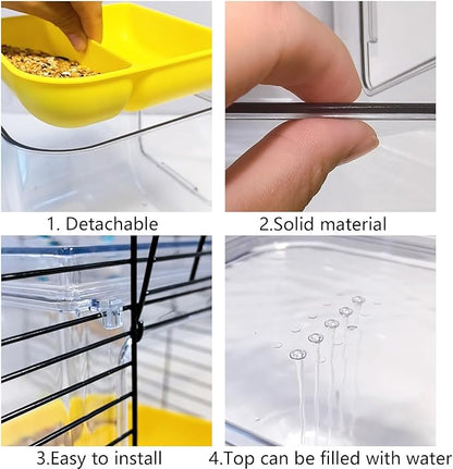 Bird Bath for Cage Bird Shower Bath Parrot Cage Feeder Cage Accessories with Parrot Water Dispenser for Budgie Parakeet Lovebird Cockatiel