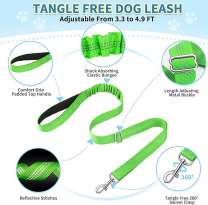 SlowTon No Pull Small Dog Harness and Leash Set, Puppy Soft Vest Harness Neck & Chest Adjustable, Reflective Lightweight & Anti-Twist Pet Lead Combo for Small Medium Dogs (G- Front Clip,S)