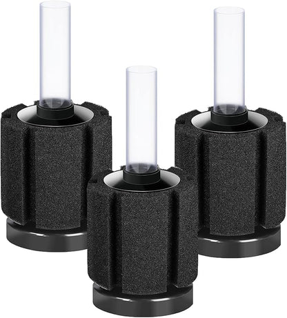 AQUANEAT 3 Pack Aquarium Bio Sponge Filter Breeding Fry Betta Shrimp Nano Fish Tank (Small up to 10Gal)