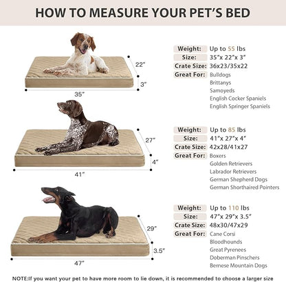 WNPETHOME Orthopedic XXL Dog Beds Large Sized Dog, Waterproof Extra Large Dogs Bed with Removable Washable Cover, Multi-Needle Quilting Dogs Crate Bed