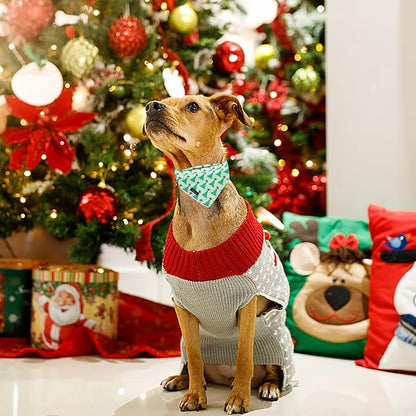 ARING PET Christmas Dog Bandanas, Green Christmas Tree Holiday Pet Bandana Scarf Triangle Bibs for Puppy Small Medium Large Boy Girl Dogs Cats-S