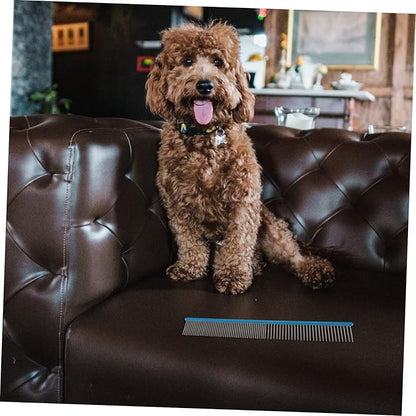 POPETPOP Daily Use Compact Pet Comb Ergonomic Design for Easy Grooming Wear-resistant Aluminum Smooth Edges for Comfortable Use for Dogs and Cats