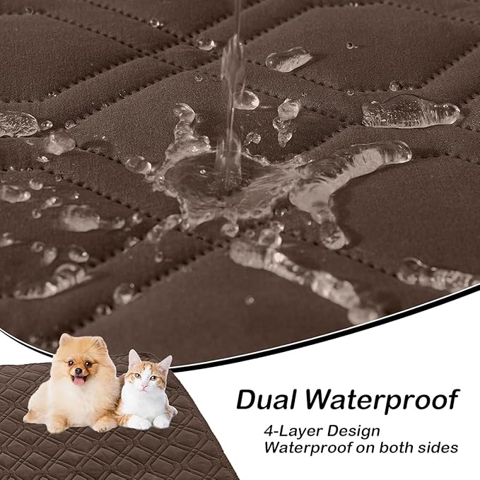 hyha Waterproof Dog Bed Blanket, Soft Pet Blankets, Waterproof Couch Cover for Dogs, Reversible Sofa Covers Washable for Furniture (30x70 Inch, Chocolate/Beige)