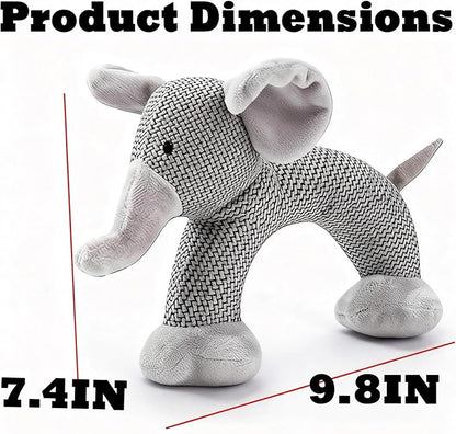 Linen Safari Companions, Squeaky Dog Chew Animals, with Durable Linen Material, Durable and Resistant to Chewing, for Relieve Dog's Boredom (Elephant+Sheep)