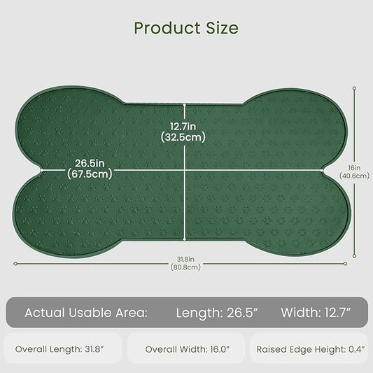 Dog Food Mat Anti-Slip Silicone Dog Bowl Mat Thicker Pet Placemat Waterproof Cat Feeder Pad with Raised Edge Puppy Kitten Feeding Mats Suitable Small Medium-Sized Dogs Cats Eating Tray