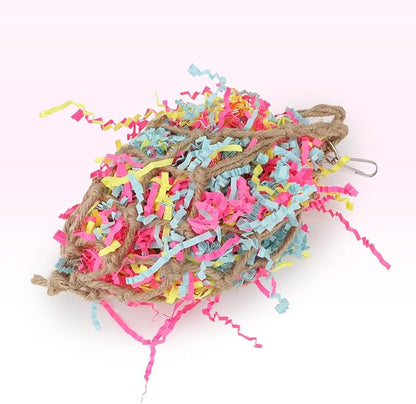 Hypeety Bird Chew Toy Bird Toy Foraging Shredding Climbing Hanging Toy for Parrot Parakeet Cockatiel Conure Cockatoo African Grey Cage Supply Accessories