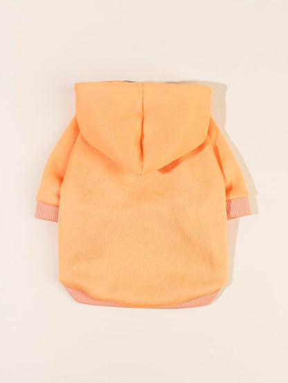 QWINEE Basic Dog Hoodie Sweatshirt Puppy Sweater Warm Cat Costumes Pet Clothes for Chihuahua Puppy Kitten Small Medium Dogs Orange X-Large
