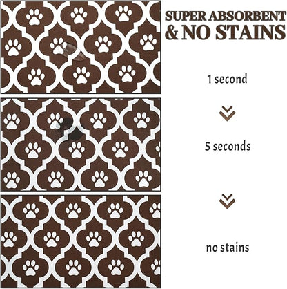 Dog Food Mat 24X32 Inch Pet Feeding Absorbent Mats for Floor Cat Water Bowl Placemats Non-Slip Washable Dog Mat for Food and Water