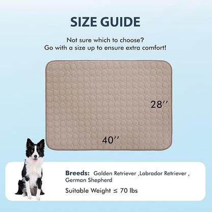 MICROCOSMOS Summer Cooling Mat & Sleeping Pad- Water Absorption Top, Easy Carry, EZ Clean, Materials Safe. Keep Cooling for Pets, Kids and Adults.(Brown, 40" x 28")