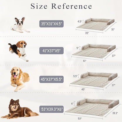 WINDRACING Luxury Dog Couch Bed, Washable Calming Dog Couch Cover, Couch Protector for Dogs, Waterproof Sofa Bed, Pet Bed Mats for Sofa, Pet Sofa Covers Beige (2XL:53"X39.3"X6"