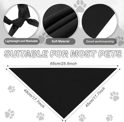 Abbylike 20 Pcs Sublimation Blank Dog Bandanas Plain Bandanas for Dogs Heat Transfer Triangle Bibs DIY for Puppy Cat Pets Birthday Costume Accessories Party Decoration (Black,Small)