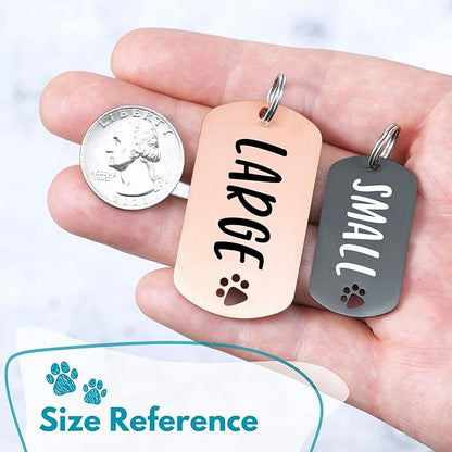 Ultra Joys Dog Tags Personalized for Pets - Hollow Paw Custom Pet ID Tag - Engraved Dog Tag for Small, Large Dogs - Large Military Dog Tag in Rose