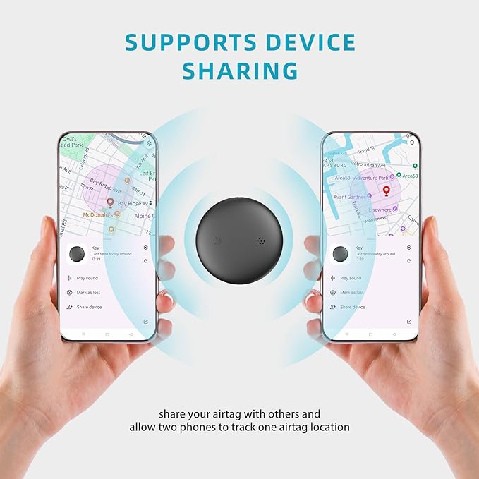 Android GPS Dog Collar (2 Pack), Mini Dog GPS Tracker, Smart Pet Activity Tracker, No Subscription, GPS Cat Collar Certified Finder, Anti-Lost, Finder Tag for Vehicles, Pets, Kids, Items