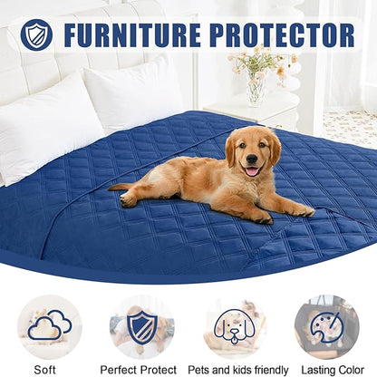 Smiry Waterproof Dog Bed Cover Blanket 40x70, Soft Reversible Pet Blanket, Washable Leakproof Cats Dogs Couch Cover for Sofa, Couch, Furniture, Navy/Navy