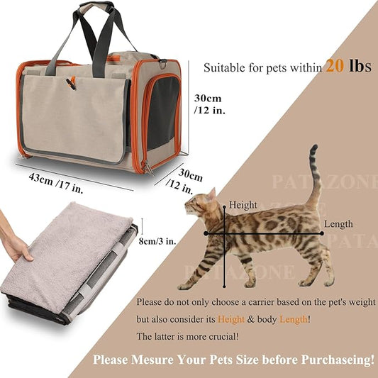 Dog Carriers for Small Dogs Stylish Cats Carrier Airline Approved Pets Softsided Bag for Cats Puppy,Large Pocket,Breathable,Pet's Carrier Privacy Protection Outdoor Travel Kitties Kennel