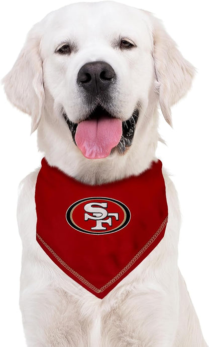 Pets First NFL SAN Francisco 49ERS TIE Bandana, Small/Medium. Dog Bandana Scarf Bib for Pet Cat Dog. The Ultimate Game-Day, Party Bandana (SAN-3550-S-M)