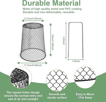 10 Pcs 6.8"×7.4" (Multiple Sizes/Quantities Available) Seedling Plant Protectors from Animals, Chicken Wire Plant Cage Garden Cloche to Protect Plants Vegetables from Rabbits Squirrels Chicken