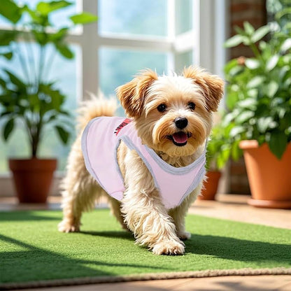 4 Pack Dog Shirts Summer Printed Puppy Clothes Novel Sleeveless Pet T Shirts Dog Clothes for Small Medium Dogs Cats Boy(L)