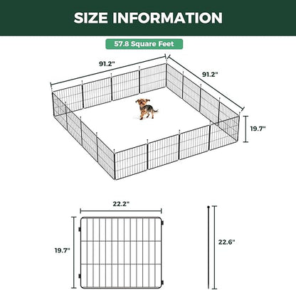FXW MiniPaws Unleashed Dog Playpen, Expandable & Portable Design for Yard, RV Camping and Indoor Use, for Puppies and Small Dogs, 20-inch 16 Panels