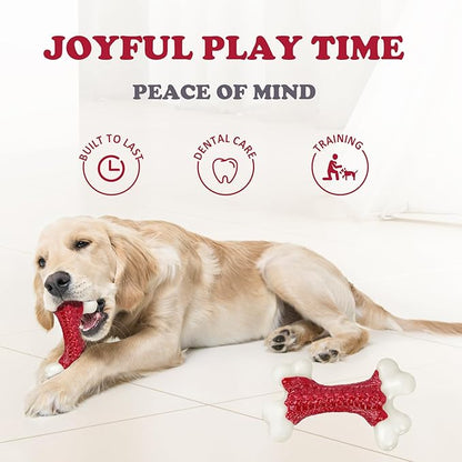 Tough Dog Toys, Dog Toys for Aggressive Chewers Large Breed, Aggressive Chew Toys for Large Dogs (2 Pack)