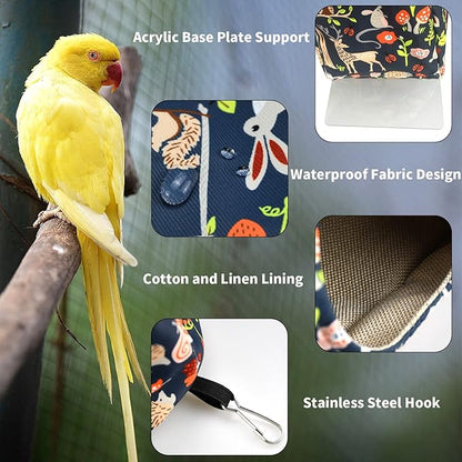 ShuRung Parrot Cockatiel Warm House Bird Nest Bed Winter Hanging Hammock Birds Sleeping Bed Parrot Hideway Bed Polyester Fabric for Parrot Parakeet Cockatiels Budgies Lovebird African Grey (L)