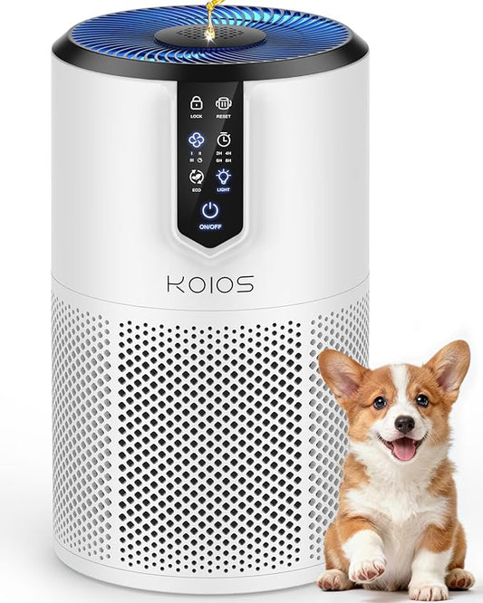 Air Purifiers for Home Large Room Up to 1300 ft², KOIOS H13 True HEPA Air Purifier for Bedroom, 15dB Quiet With Fragrance Sponge & Night Light, Eco Mode, Air Cleaner for Pets and Odors