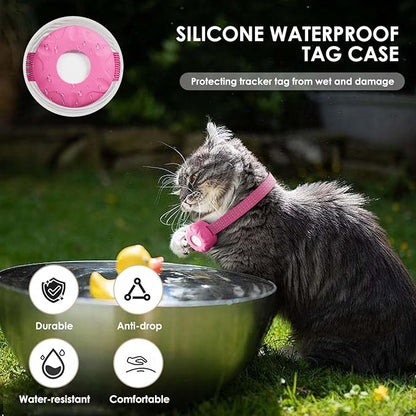 Cat Tracker, Lightweight Pet Tracker for Cats, Compatible with Apple Find My App(Only iOS), Real-Time Tracking, No Monthly Fee, Smart Alerts, Waterproof GPS Tracker for Cats