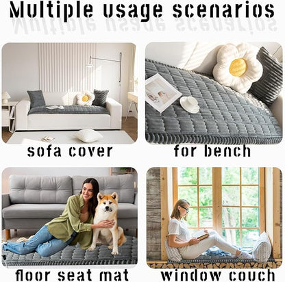 Sofa Cover Fuzzy Couch Cover for Pet, Couch Covers for Dogs Washable Non-Slip Sofa Slipcover Cushion Protector Pets Friendly Mat Bed