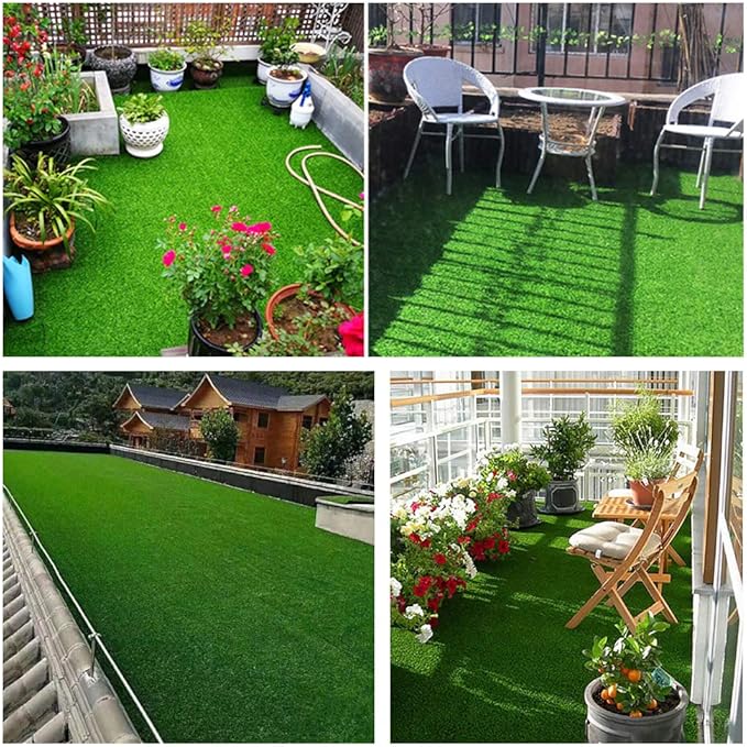 Petgrow Synthetic Artificial Grass Turf 10FTX55FT for Indoor Outdoor Dog Synthetic Grass Mat, Party Wedding Christmas Balcony Garden Astro Turf Rug,Drainage Holes Faux Fake Grass Rug Carpet for Pets
