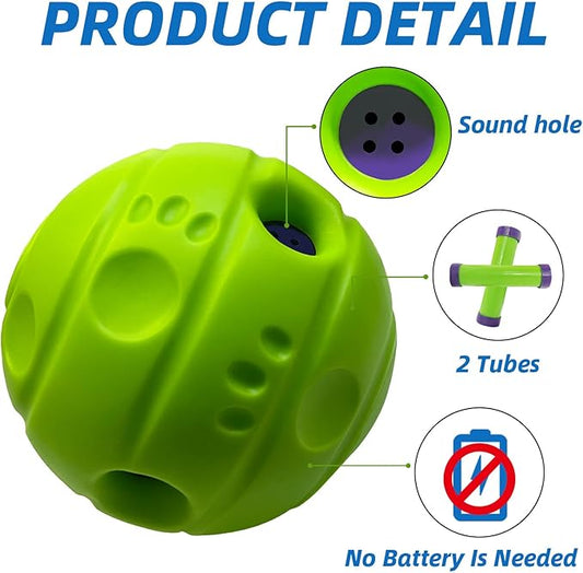 Dog Toys Ball, Interactive Dog Ball, No Paint, Gibbering Sound with Surface Concave Lines, L, 3.94 in (10 cm)