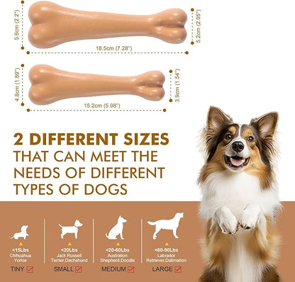 2 Pack Durable Dog Chew Toys for Aggressive Chewers-Puppy Teething Toys, Long-Lasting Dog Bones for Medium & Large Breeds-Indestructible Chew Toys for Dogs to Keep Them Busy & Support Dental Health