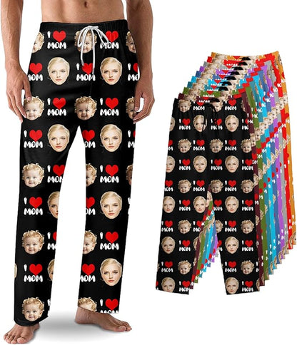 Custom Pajama Pants with Face customized PJ Pants Christmas Valentine gifts for Men Women