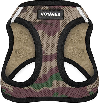 Best Pet Supplies Voyager Step-in Air Harness - All Weather Mesh, Reflective, No Pull Harness for Dogs, Cats - Secure with Hook & Loop Fastener, Buckle, Double D-Rings - Army/Black Trim, XXS