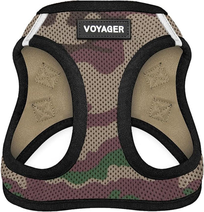 Best Pet Supplies Voyager Step-in Air Harness - All Weather Mesh, Reflective, No Pull Harness for Dogs, Cats - Secure with Hook & Loop Fastener, Buckle, Double D-Rings - Army/Black Trim, XS