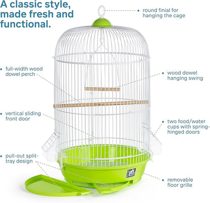 Prevue Hendryx SP31999G Classic Round Bird Cage, Green,1/2"