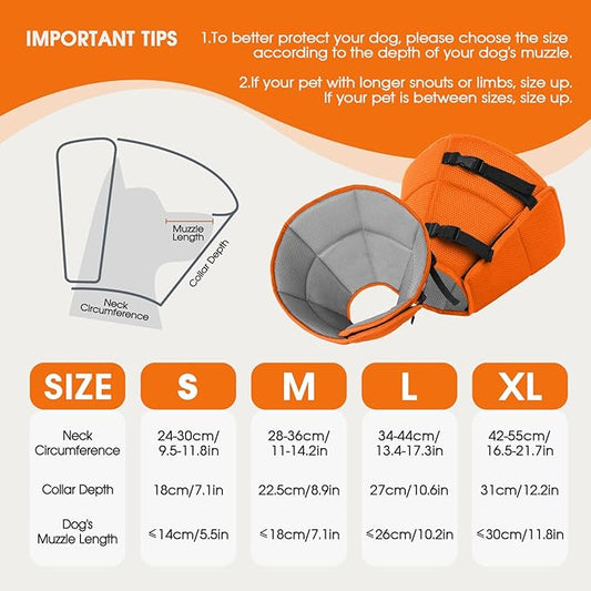 Dog Cone Collar After Surgery for Large Dogs, Adjustable Soft Cone for Dogs to Stop Licking, Professional Elizabethan Collar for Pet, Recovery Cones for Wound Healing & Hot Spots
