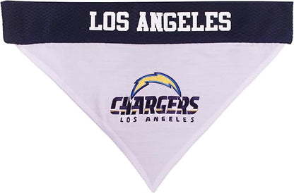 Pets First NFL DOG BANDANA - LOS ANGELES CHARGERS REVERSIBLE PET BANDANA. 2 Sided Sports Bandana with a PREMIUM Embroidery TEAM LOGO, Large/X-Large. - 2 Sizes & 32 NFL Teams available