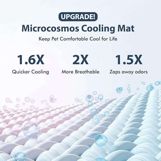 MICROCOSMOS Summer Cooling Mat & Sleeping Pad- Water Absorption Top, Materials Safe, Easy Carry, EZ Clean. Keep Cooling for Pets, Kids and Adults.(Drak Grey, 48" x24")