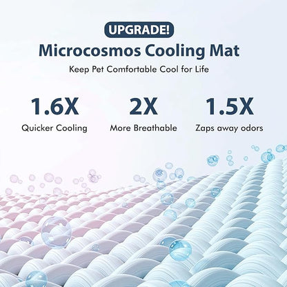 MICROCOSMOS Summer Cooling Mat & Sleeping Pad- Water Absorption Top, Materials Safe, Easy Carry, EZ Clean. Keep Cooling for Pets, Kids and Adults.(Dark Blue, 59" x 40")