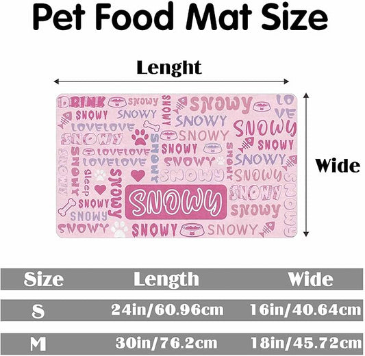 24" X16" Personalized Dog Cat Mat with Name Photo Custom Placemat Feeding Mats for Food and Water Customized Non-Slip Waterproof Doormat for Bowls Outdoor Indoor Floors Gifts for Pet Owner