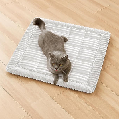 FUNNY FUZZY Pet Couch Covers for Sofa, Washable Dog Couch Cover Protector for Dogs, Flannel Couch Covers for Dogs Pet Friendly Pets Mat Bed (White, 19.7"x19.7")