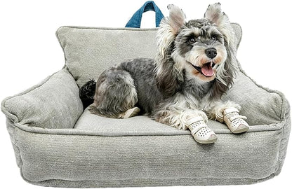 Orthopedic Dog Bed with Memory Foam, Washable Plush Pet Bed for Small, Medium & Large Dogs, Cozy Bolster Crate Dog Bed for Joint Support & Comfort.(Light Gray)